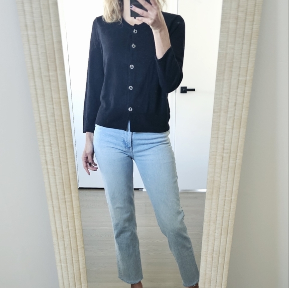 Nic+Zoe Toggle Cardigan Sweater Black - Picture 1 of 6